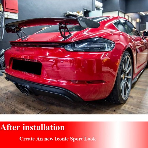 Fits Porsche Cayman Boxster GT4 981 718 987 Rear Trunk Spoiler Wing REAL CARBON - Imagen 18 de 19