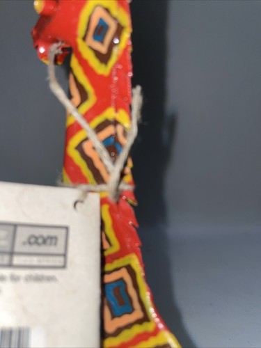 Scultura artistica giraffa metallo latta africana 8,5" statuina safari parchi Disney - Foto 9 di 11