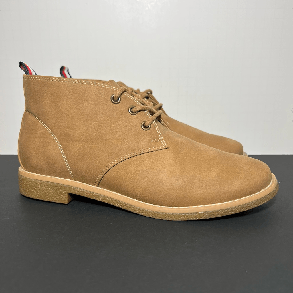 TOMMY HILFIGER Women\'s Tan Faux Leather Lace Up Ankle Boots / Size 10M Tommy Hilfiger Lace Up Boots for Women | Mercari main image 3