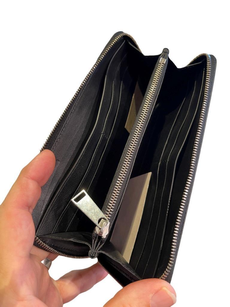 Bottega Veneta★素敵！Black Leather Intarsio 15 Long Wallet Wallet】BOTTEGA VENETA Maxi Intrecciato Bifold Wallet