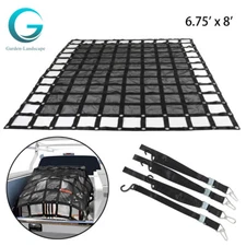 8'×6.75' Black Heavy Duty Pickup Truck Cargo Net Cargo Net MGN-100 Standard Bed