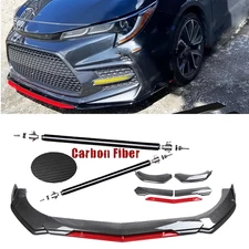 Front Bumper Lip Splitter Spoiler Strut Carbon Fiber For Toyota Corolla XSE