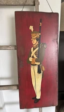 Vintage Folkart Handpainted Colonial Soldier Primitive Farmhouse Colonial Decor