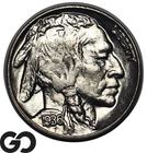 1936-D Buffalo Nickel 5C Flashy Gem BU++ Sharp Strike Full Horn Indian Head
