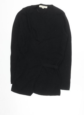 LOFT Damen Strickjacke schwarz Baumwolle Wickel Größe S Langarm