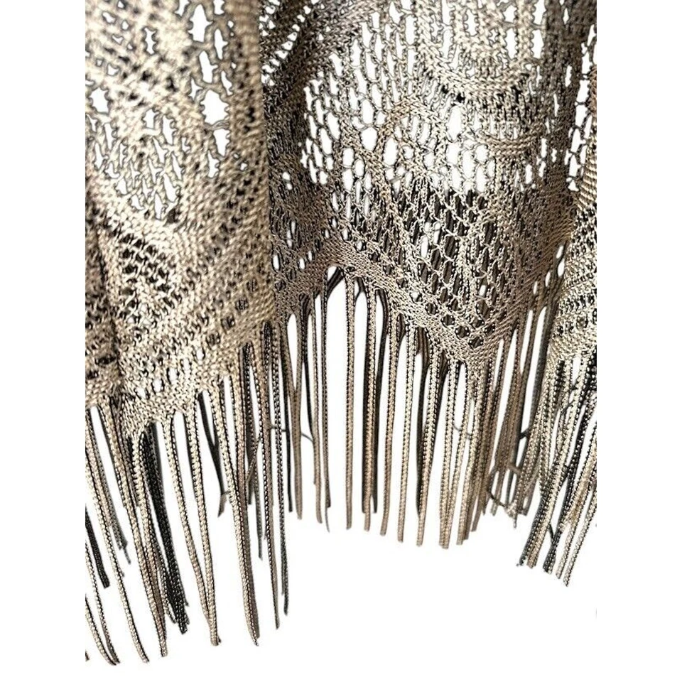 Винтажное макси-платье Harlow размер 4 с бахромой Flapper Great Gatsby Fairy богемное кружевное сделано в США - Изображение 4 из 4