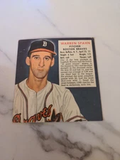 1952 RED MAN TOBACCO MLB #22 Warren Spahn No Tab Trimmed VG Corners Nice Rare