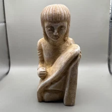 ANCIENT NEAR EASTERN KNEELED CHILD STONE FIGURE