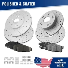 Front Rear Brake Disc Rotors & Ceramic Pads For Acura Tsx 2004-2007 2008 Accord