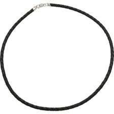 Jewelry Making Black Leather Bolo Necklace 4mm Thick 18" length