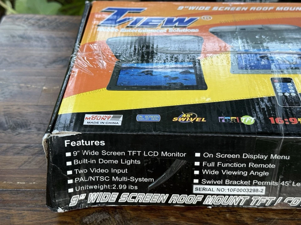 Tview T919IR 9” Roof Mount Wide Screen TFT LCD Monitor Beige Car Video System - Image 2 of 4