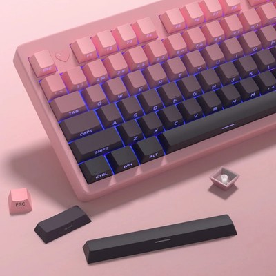 KBDiy 133 Tasten Tastenkappen Set PBT Erdbeer Farbverlauf mechanisch