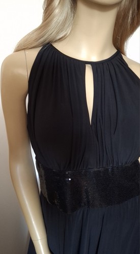 Stunning Black Evening Dress By R&M Richards Size 10 NWOT Sequined Detail - Picture 3 of 3