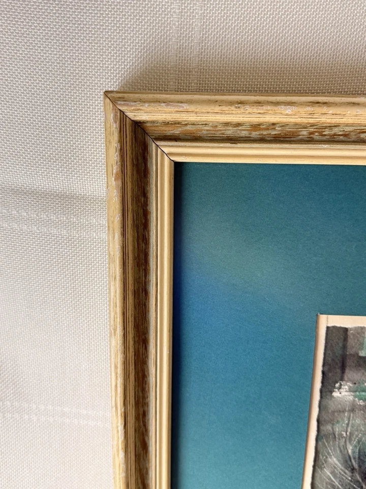 Pintura Acuarela Original Firmada Harriett Rex Smith “Cascada Verde” Enmarcada Foto 4 de 4