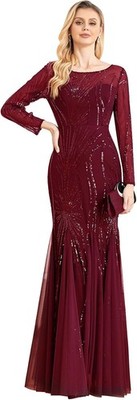  Sequin Evening Dress Glitter Mermaid Long Gown for Mother of The Bride