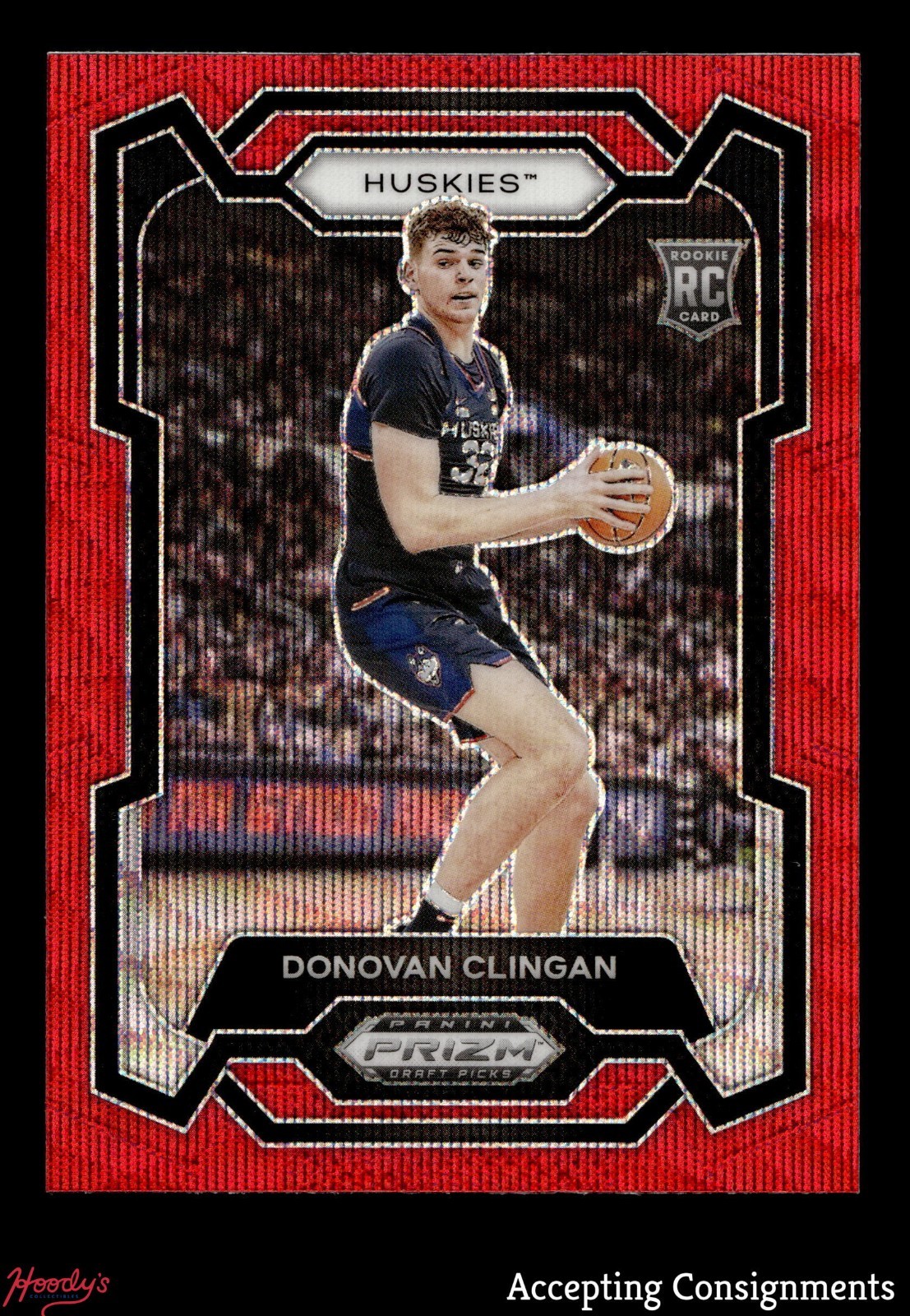 2024-25 Panini Prizm Draft Picks Prizms Red Wave #95 Donovan Clingan ROOKIE RC
