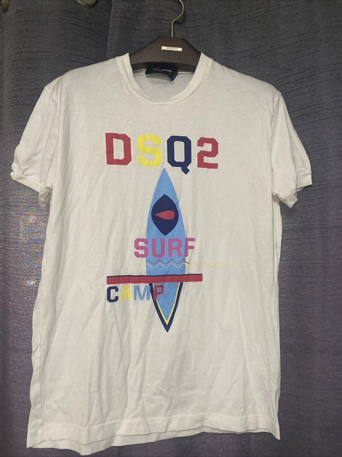 DSQUARED2 D2 Surf Camp Tee Size: L White Men