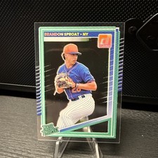 2025 Panini Donruss Brandon Sproat (RC) #119 Clear Acetate Mets - Brewers