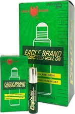 Eagle Brand Medicated Oil Roll On 0.27oz/ 8 ml Pain Relieving Ointment (Pack 12)