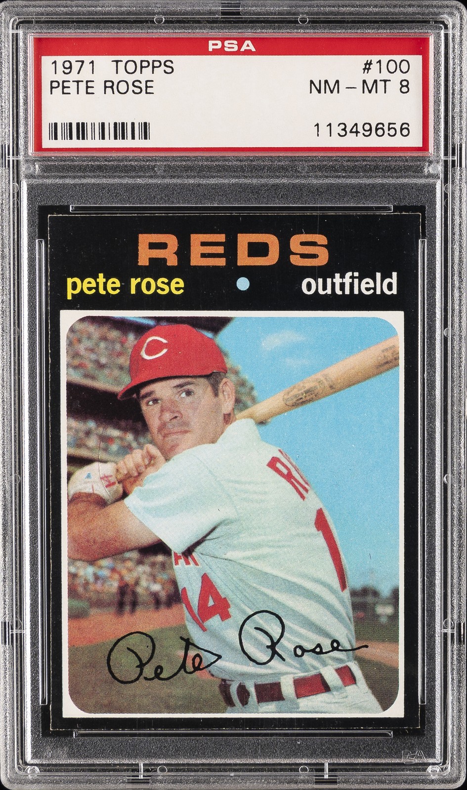 1971 TOPPS #100 PETE ROSE PSA 8