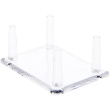 Plymor Clear Acrylic Rectangle Base w/ 4 Prongs for Mineral 1.5" x 3.375" x 2.5"