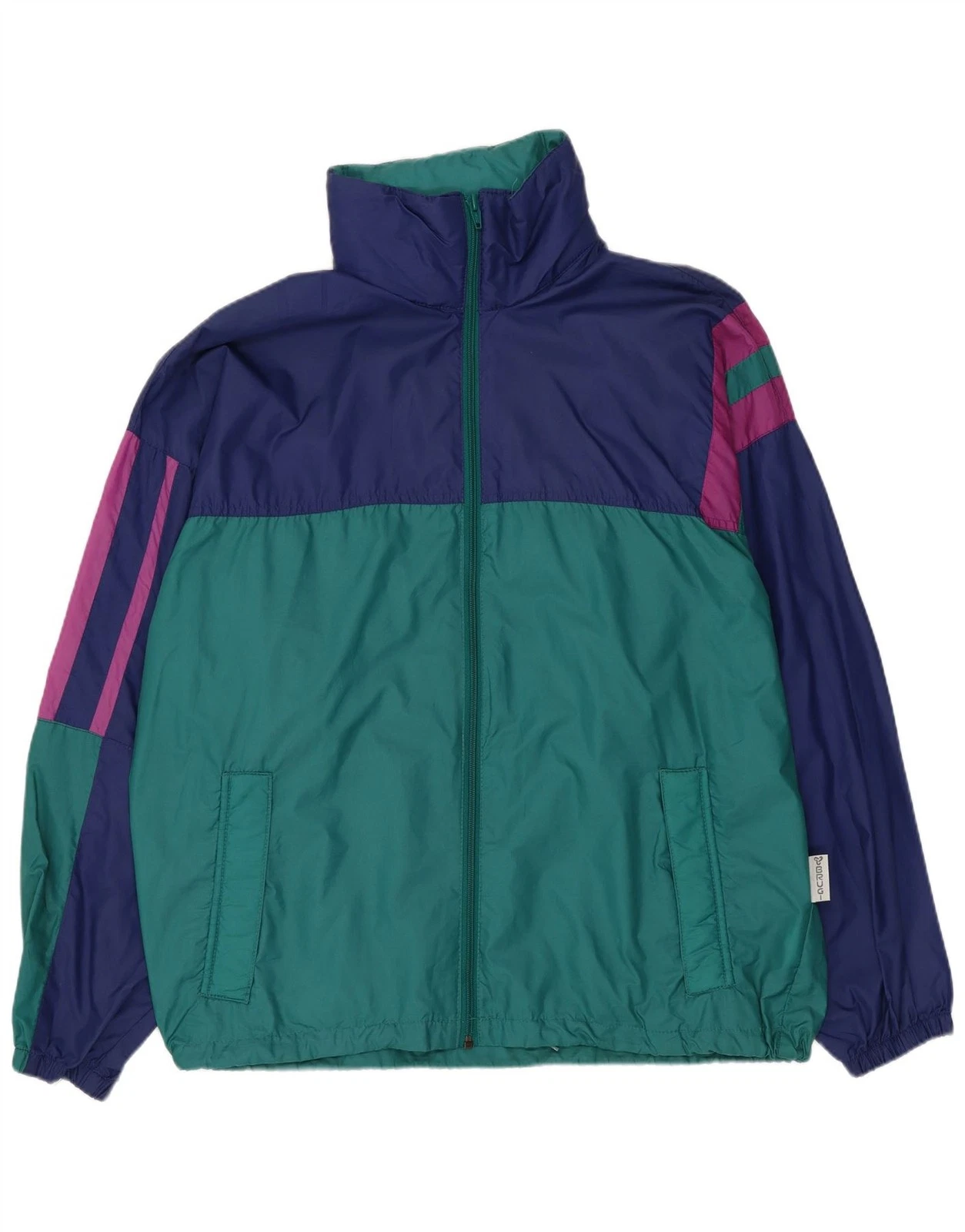 Brugi Mens Loose Fit Rain Jacket UK 36 Small Green Colourblock Polyamide AP27