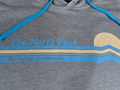 Vtg North Face Sweater Mens Large Blue Berkeley CA Hoodie Sunrise Graphic