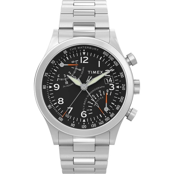 Timex Waterbury Herrenuhr TW2W47800 Fly-Back Chronograph Schwarzes...-image