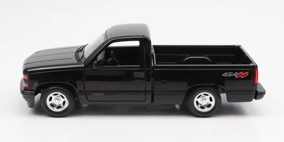 MODELLINO FURGONE STATICO MAISTO CHEVROLET 454 SS PICK-UP 1993 NERO SCALA 1/24 - Immagine 3 di 4