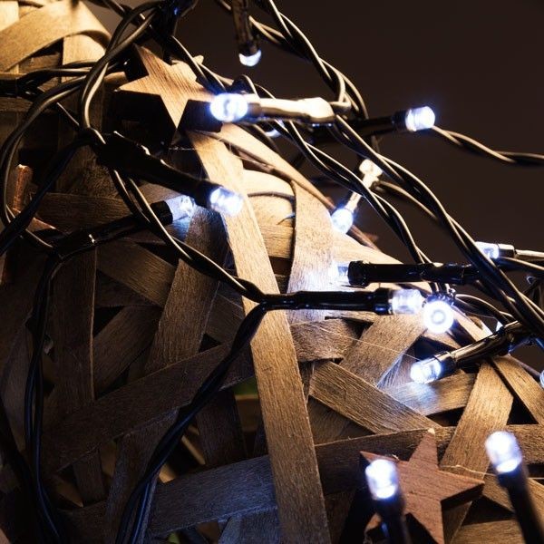 Guirlande LED Noël blanche 120 ampoules basse consommation éclairage fixe durable