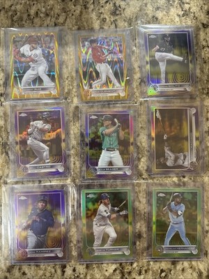 2022 Topps Chrome Sonic Color Refractor Lot Of 17 Baseball Cards