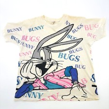 Vintage Bugs Bunny T Shirt Large AOP 1994 90  s VTG Warner Bros Single Stitch