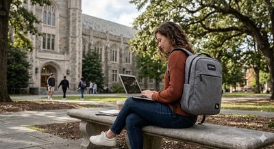 True Story Tech Laptop Backpack Heathered Grey Commuter Travel Rucksack