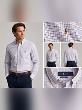 Polo Ralph Lauren Men s Classic Fit Button Down Shirt White Blue Purple Plaid .
