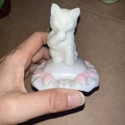 Vintage 70’s Avon MilkGlass "Sitting Pretty" Cat On Pillow Perfume Vanity Bottle
