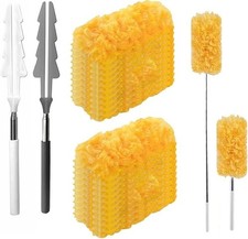 12 Pcs Telescopic Flash Dust Magnet Fluffy Duster Refills KIT Up to 82 cm Handle