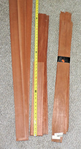 Cherry Raw Wood Veneer Sheet 3" width  ( 1/32nd thick 0.64mm )   40 plus pieces