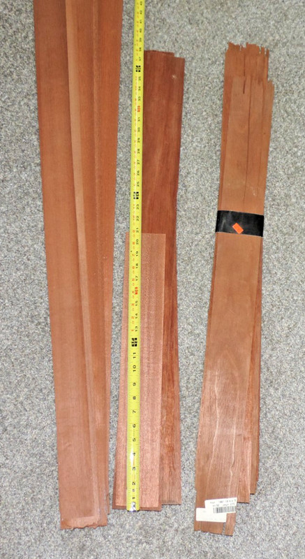 Cherry Raw Wood Veneer Sheet 3" width  ( 1/32nd thick 0.64mm )   40 plus pieces