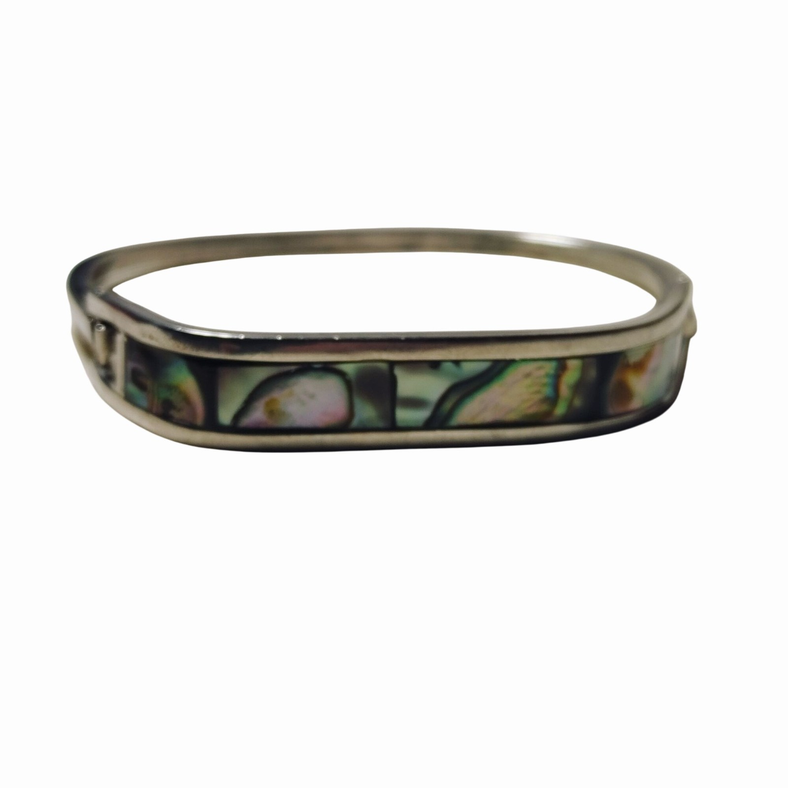 Abalone Shell Inlay Hinged Bangle Bracelet Small … - image 16