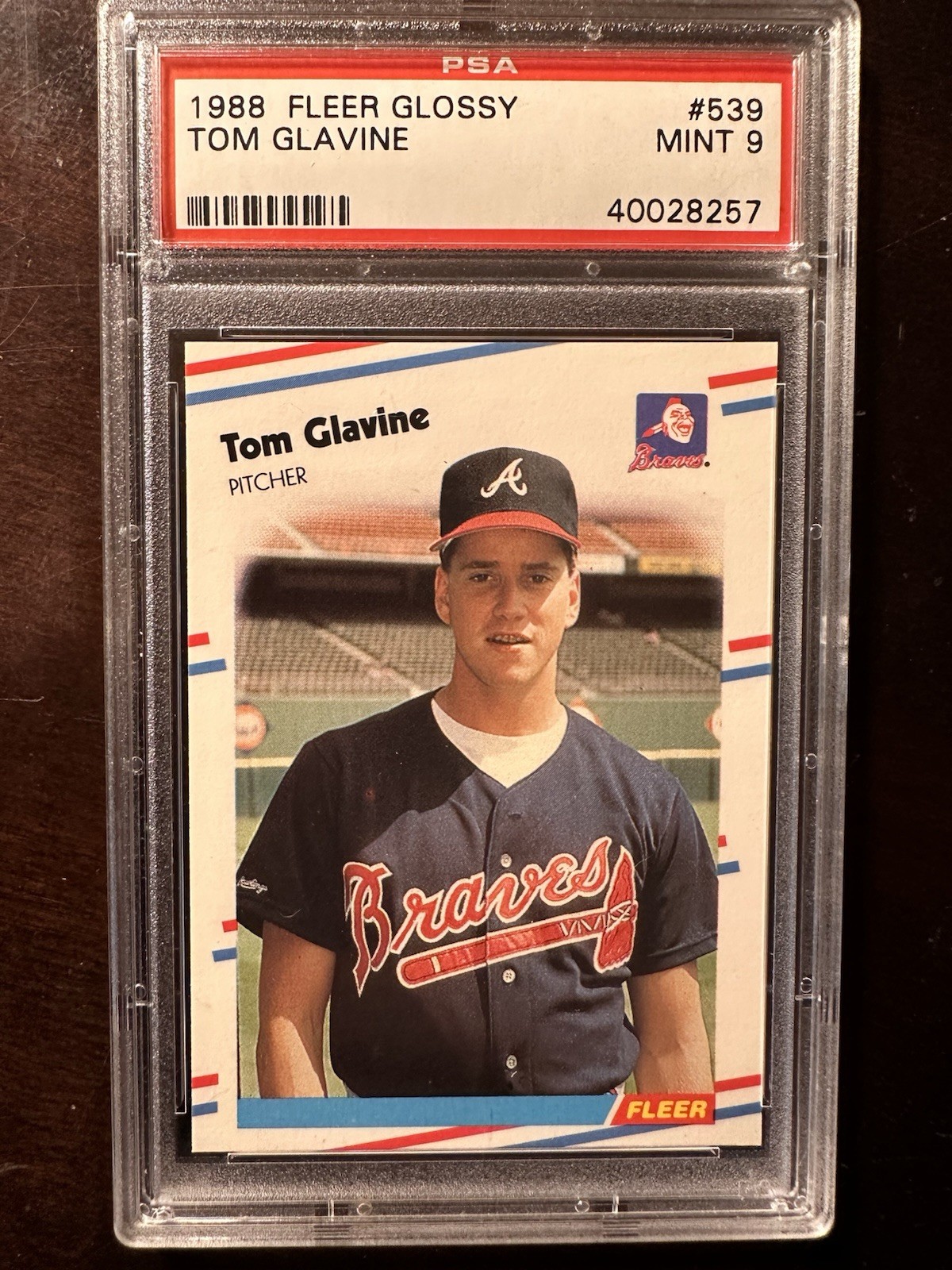 1988 Fleer Glossy Tom Glavine #539 PSA 9