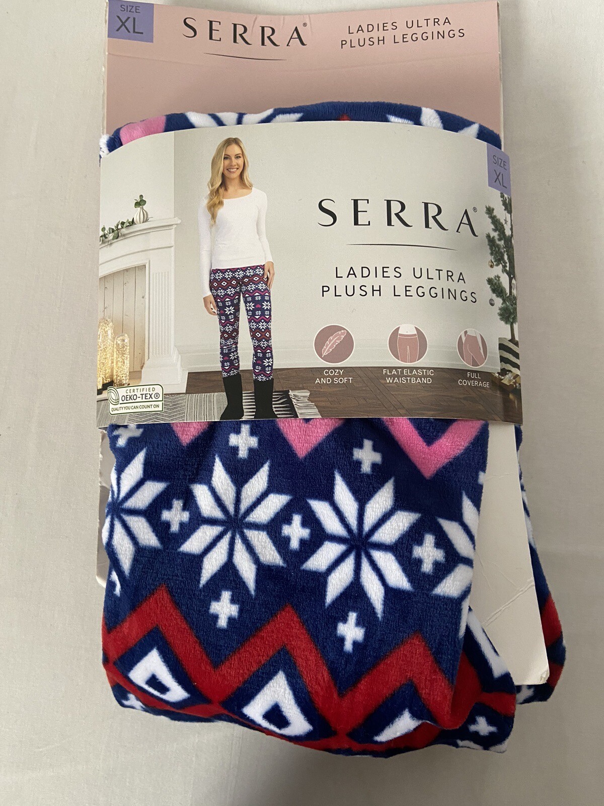 ALTRA Leggings SERRA Donna Ultra Peluche Donna Fiocchi di Neve Natale Taglia XL Sci