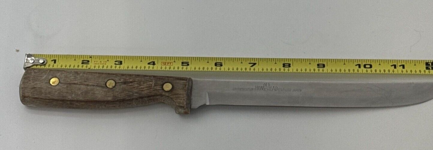 Vintage Old Homestead Fillet Knife Stainless 8" Straight Edge Wood Handle Japan