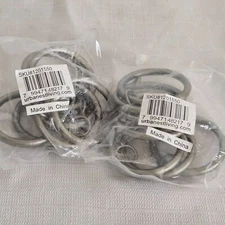 LOT OF 14 URBANEST LIVING METAL PEWTER SILVER CURTAIN RINGS 1.5" SKU 1201550 NEW