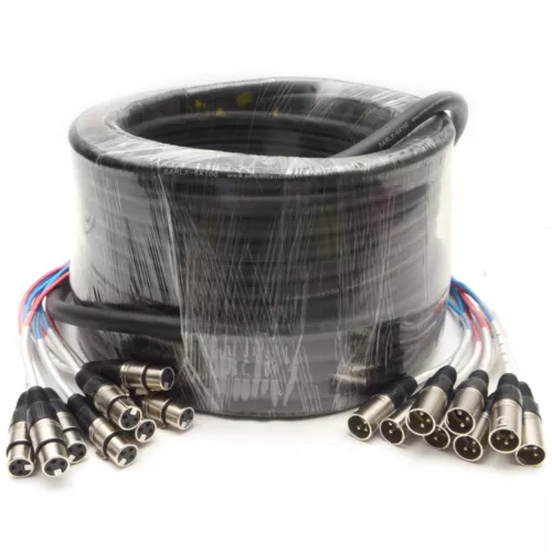 Audio XLR Pro Fantail Snake Cable - 2, 4, 8, 12, 16, 24 Channel - 5' to 100'