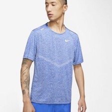 Nike Men's Dri FIT Rise 365 Short Sleeve Running T-Shirt CZ9184-482 - Blue - XL