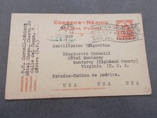 TIMBRE MEXIQUE.ENTIER POSTAL POUR MONTEREY EN VIRGINIE.1942.
