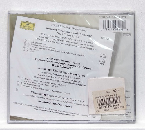 SVIATOSLAV RICHTER ⸺ PROKOFIEV Klavierkonzert Nr.5 ⸺ DGG CD NOCH VERSIEGELT - Bild 2 von 2
