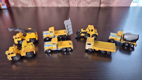 Matchbox Construction Job Lot X 7 1981 - 1984 - Peterbilt Crane Volvo Tractor - Picture 2 of 14
