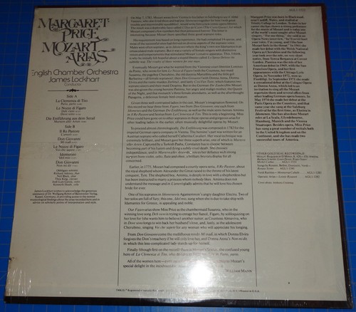 Margaret Price MOZART Arias - RCA AGL1-1532 SEALED - Picture 2 of 2