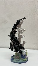 Seaworld 7 orca whale on white coral collectible statue shamu